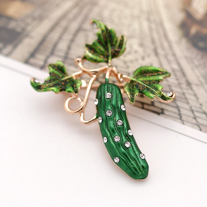 Lifefontier зеленая эмалированная брошь в виде огурца, булавки для женщин и мужчин, модные броши в виде зеленых овощей, аксессуары, аксессуары, украшения в подарок