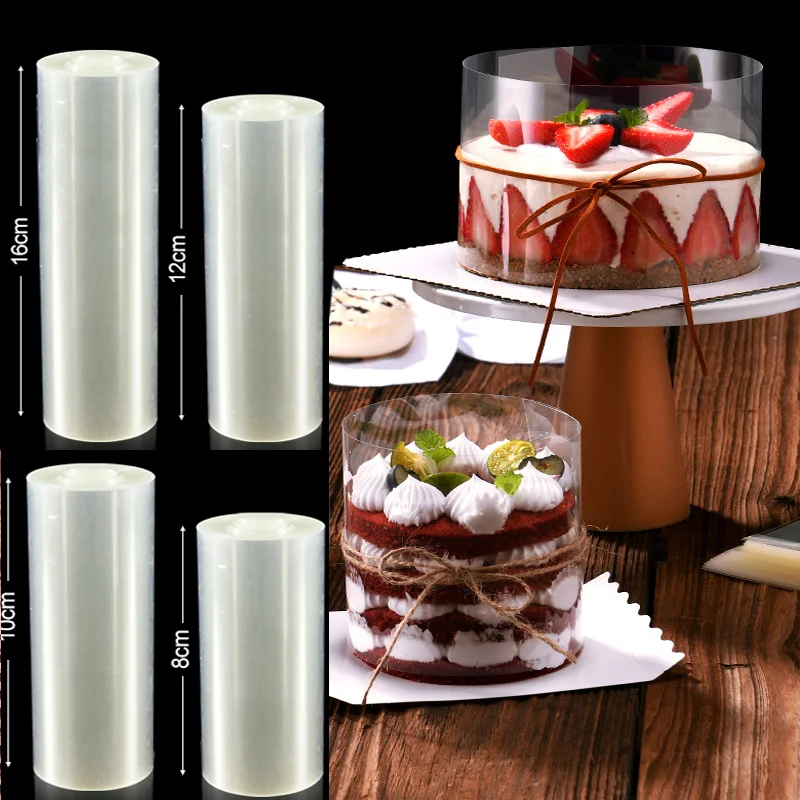 

Kitchen Bakeware Acetate Film For Cake Decor Transparent Cake Surround Film Mousse Cake Sheets Surrounding Edge DIY Cake Collar