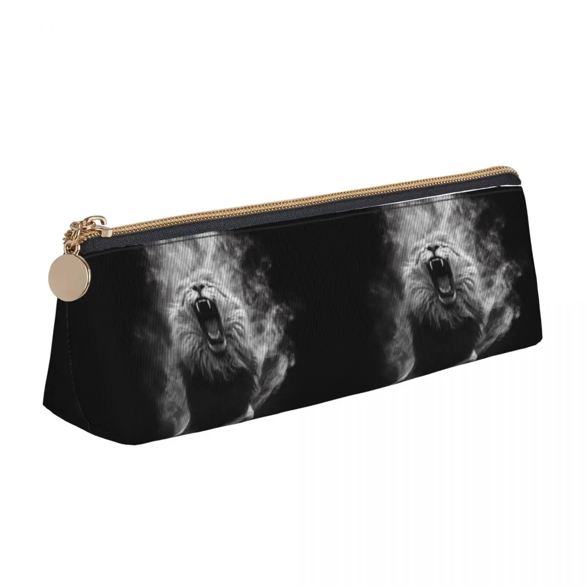 

Зеркальная фотография в виде льва, белая пудра для начальной школы, большой пенал на молнии для детей, милые кожаные сумки для ручек