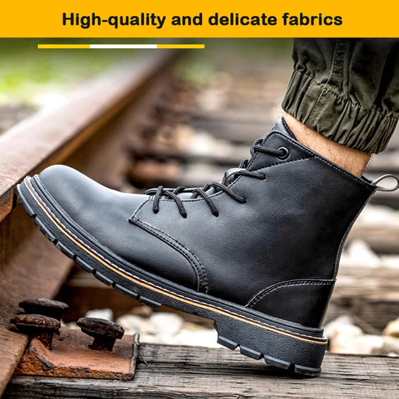 2022 кожаные рабочие защитные ботинки мужская обувь со стальным носком