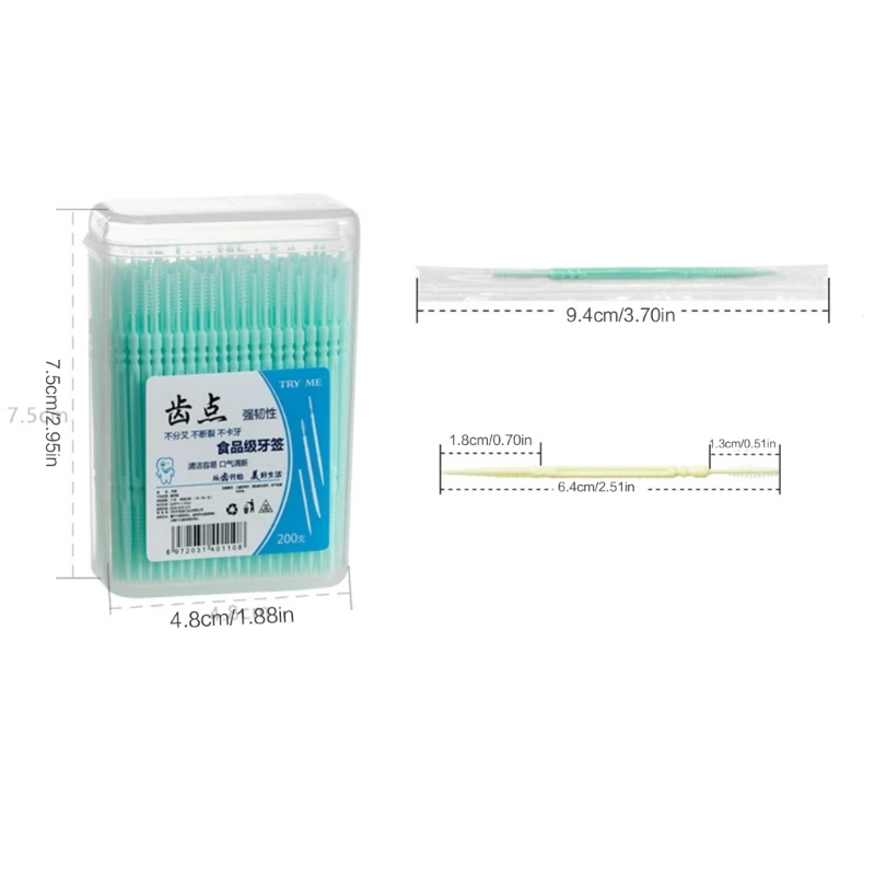 200 шт./коробка двухсторонняя зубная нить