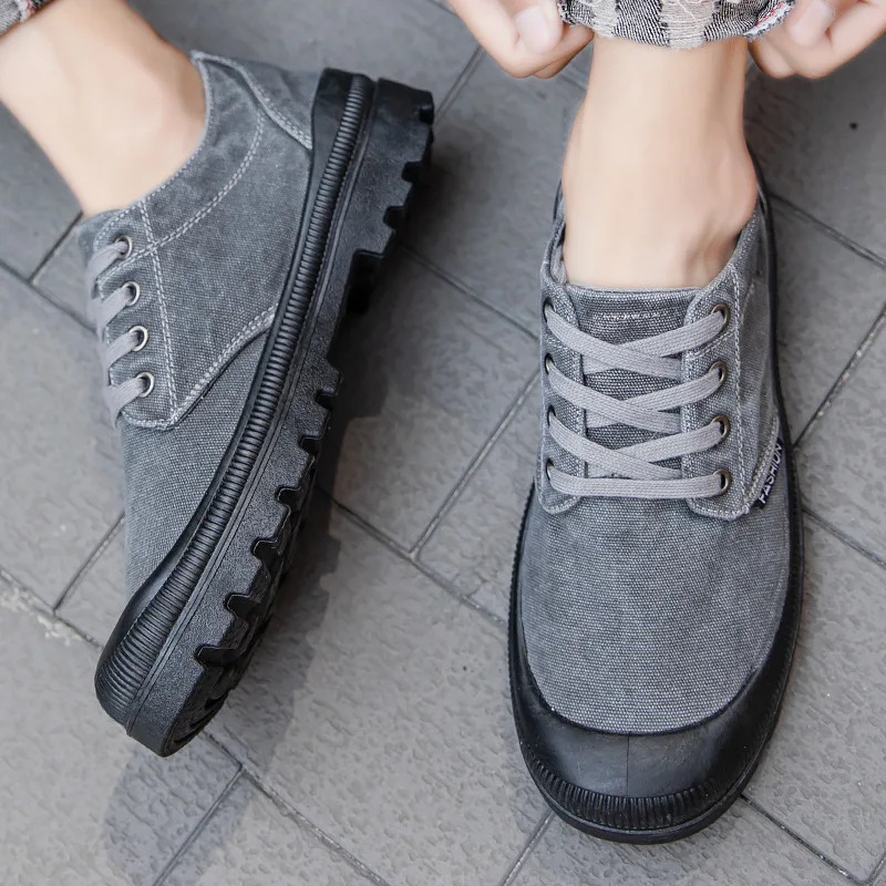 Туфли мужские из вискозы дышащие холщовые кроссовки без шнуровки повседневная