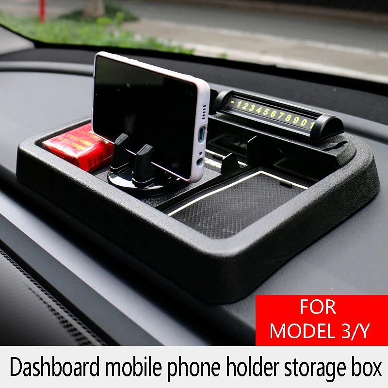 

For Tesla model3/Modely mobile phone bracket dashboard storage box storage modification accessories