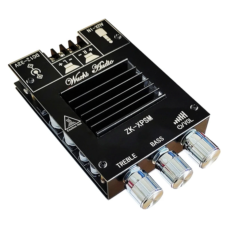 

150Wx2 High And Bass Adjustment Bluetooth Audio Power Amplifier Board Module Dual Channel TDA7498E Heat Sink
