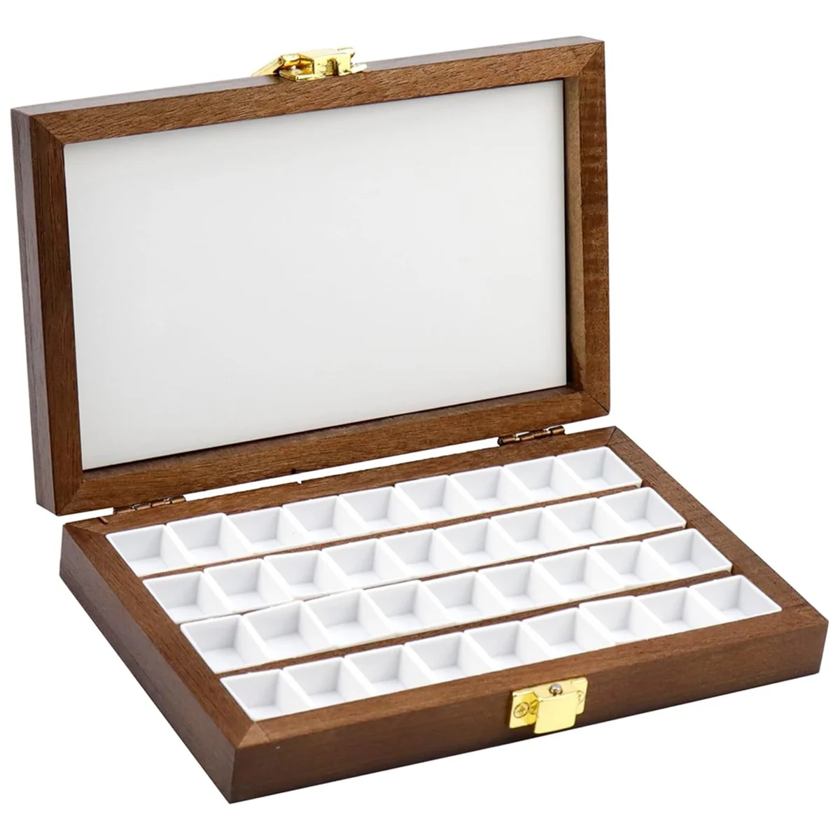 Wooden Watercolor Paint Palette 36 Cells Empty Box Portable