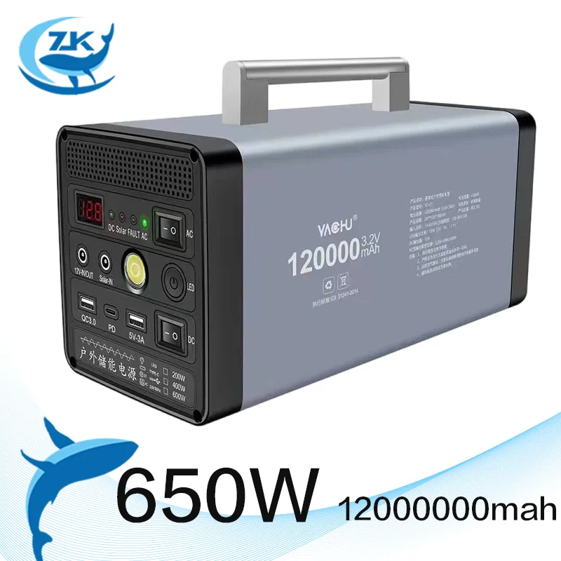 

ZKon Ptable электростанция аварийная батарея 220 В 650 Вт Чистая Синусоидальная волна переменного тока Выходная станция Lifepo4 Аккумуляторная станци...