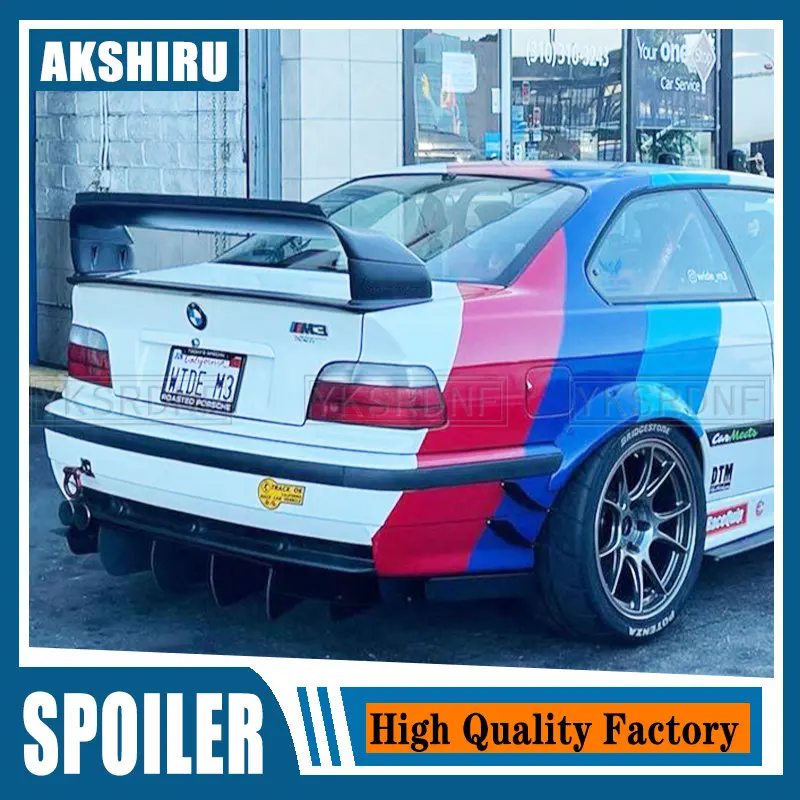 

YKSRDNF для BMW 3 серии E36 Высокое качество ABS пластик Неокрашенный задний спойлер Крышка багажника Крышка автомобиля Стайлинг