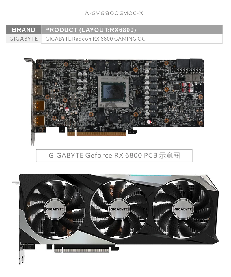 Водяной блок графического процессора Bykski для GIGABYTE Radeon RX6800 GAMING OC радиатор с