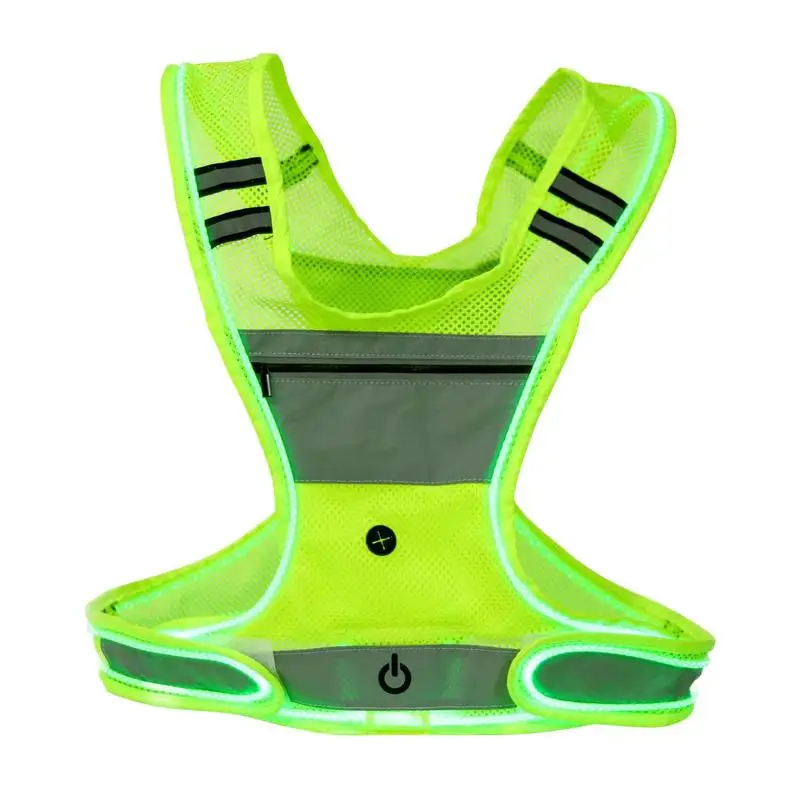 

Reflective LED Running Vest Front Light Angle Adjustable Night Light Vest With 360 Degree Visibility USB Charging Night Walking