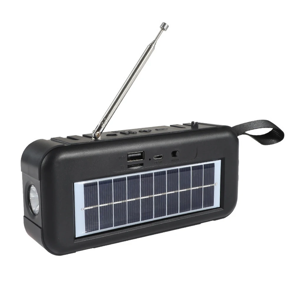 

Mini Portable Radio Solar Wireless Bluetooth-compatible Speaker with FM Radio LED Flashlights Player Speaker Devices Supplies