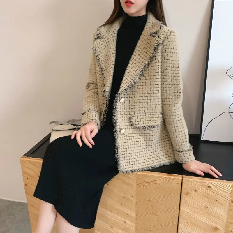 Шуба из искусственного меха модный свободный свитер куртка Уличная Повседневная