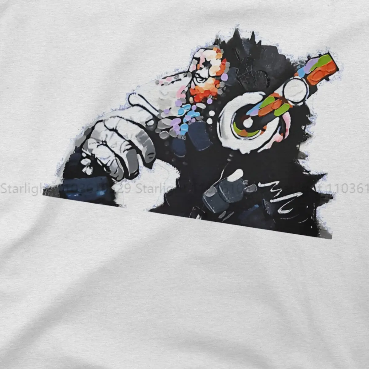 Веселая обезьяна DJ искусство для мужчин Бэнкси одежда футболка мягкая