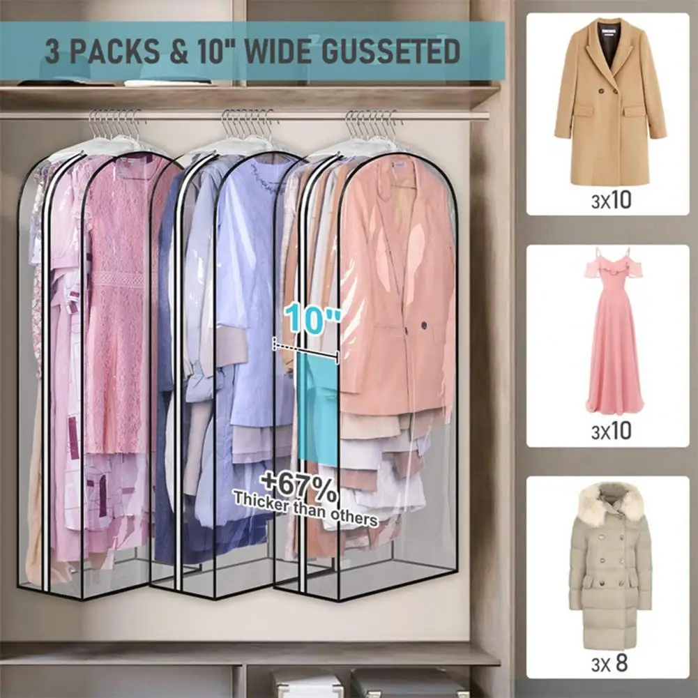 

Practical Easy to Clean Moisture Proof Wardrobe Woolen Coat Dust Cover Garment Bag Daily Use Clothing Bag Garment Bag