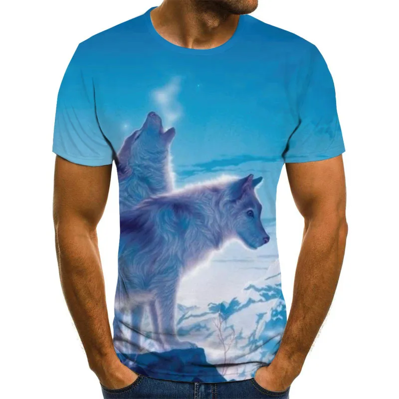 

Summer 2022 new men's short sleeve 3D print T-shirt Animal print men's streetwear