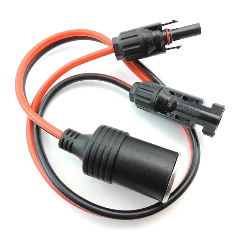 

50 см 12AWG гнездовой разъем автомобильного прикуривателя к солнечной панели, штекер, соединительный кабель, адаптер питания u26