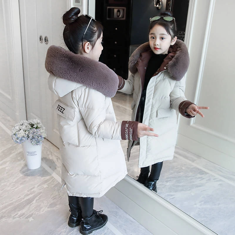 

Children's Winter Down Cotton Jacket 2022 New Fashion Girls' Clothing Thickened Warm Parka Hooded Snowcoat Coat