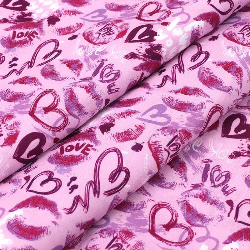 

Polyester Cotton Fabric By The Yard Hearts Printed Cloth Fabric Sheet DIY Bag Craft Home Textile Sewing Accessories 45*145cm/pc