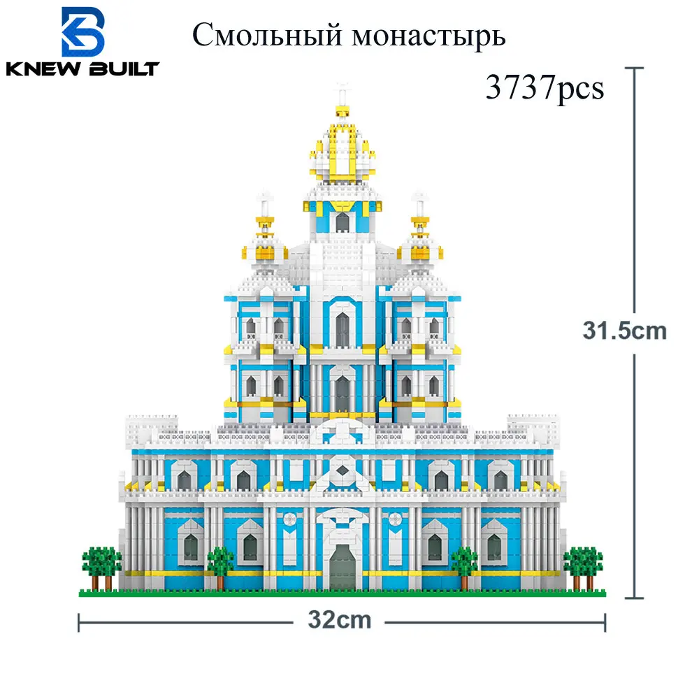 Конструктор игрушечный российский монастырь для взрослых, конструктор «Собор», миниатюрный конструктор, подарок