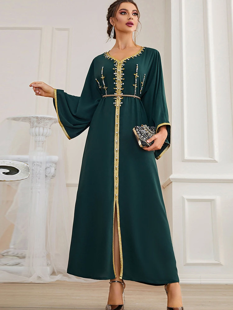 

Eid Muslim Women Dress Diamond Abaya Maxi Dress Kimono Long Robes Middle East Ramadan Turkish Islamic Prayer Female Juhab Abayas