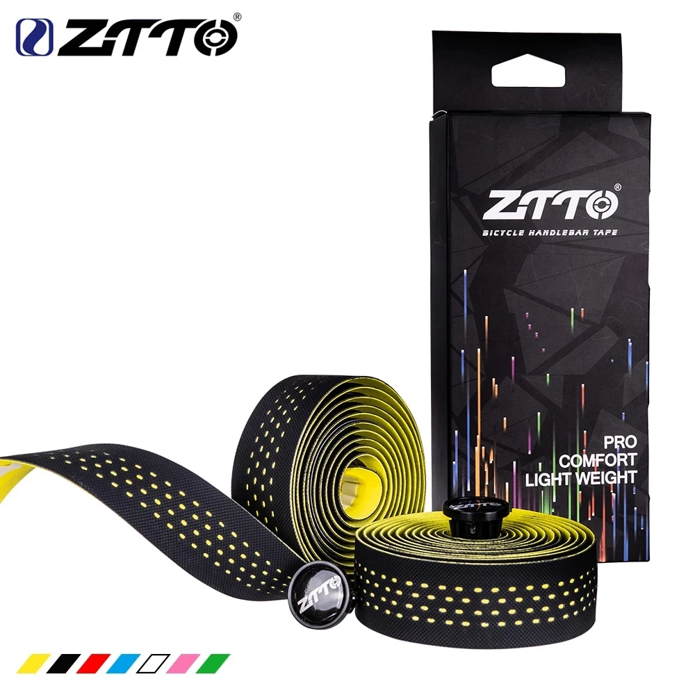 

ZTTO Road Bike Bar Tape High Quality Vibration Damping Anti-Vibration EVA PU Handlebar Bar Tape Colorful Wrap +2 Bar Plug