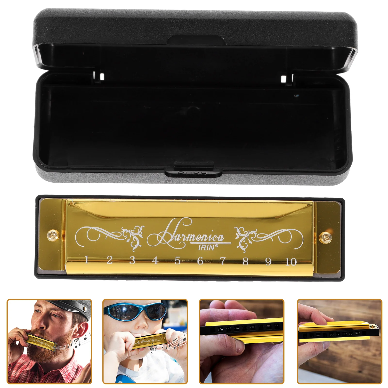 

20 Tone Harmonica Key Mouth Organ Ten Holes Toy Beginner Musical Tones Instrument Children Children's Toys