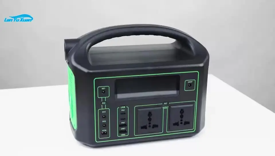 

Portable AC power bank 2021 big blue LCD display screen powerbank ac 300W powerbank 24V 100000mah for portable fridge and laptop