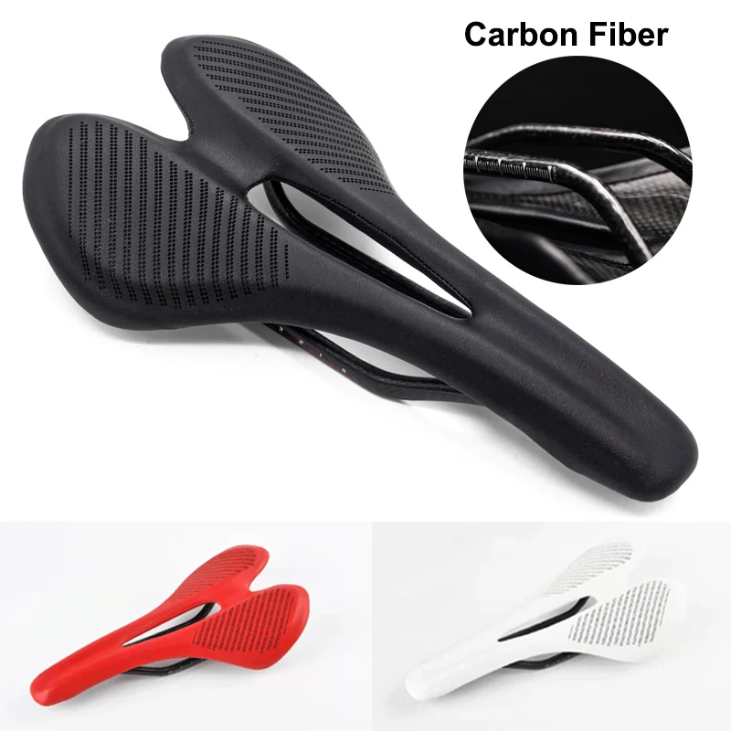 

Carbon Saddle MTB Road Bike Saddle Hollow Breathable Microfiber Leather Memory Foam Super Light Carbon Fiber Bicycle Seat