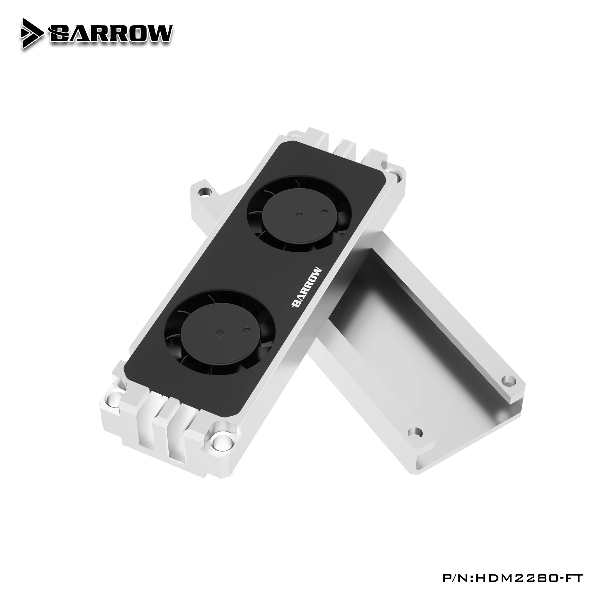 Фото Barrow M.2 твердотельный жесткий диск, радиатор с двойным турбовентилятором, совместим с PCIE SATA 22110 2280 №3