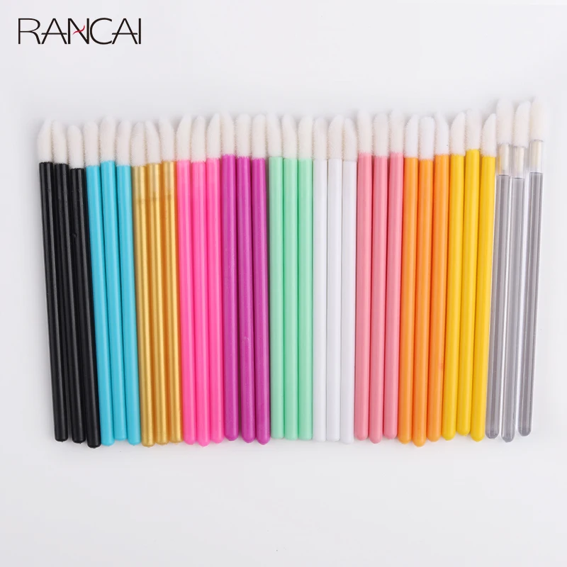 

RANCAI 50pcs Disposable Lip Brush Set Concealer Eyelash Eyes Lipstick Gloss Wands Accessories Best Make Up Tools Makeup Brushes