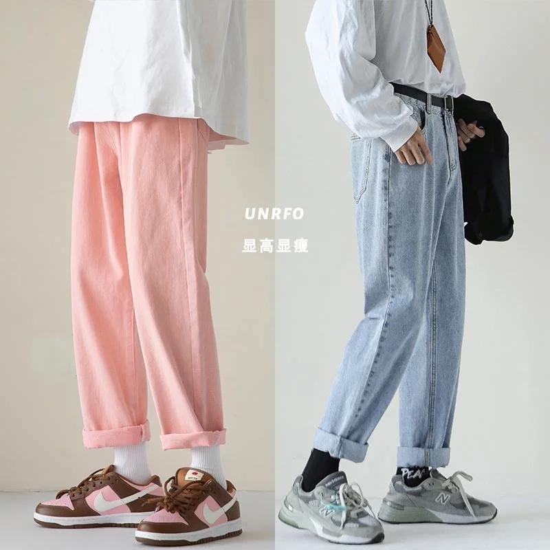 

6 Color Summer Jeans Men Slim Fashion Harajuku Casual Straight Jeans Men Streetwear Hip-hop Denim Pants Mens Trousers M-2XL