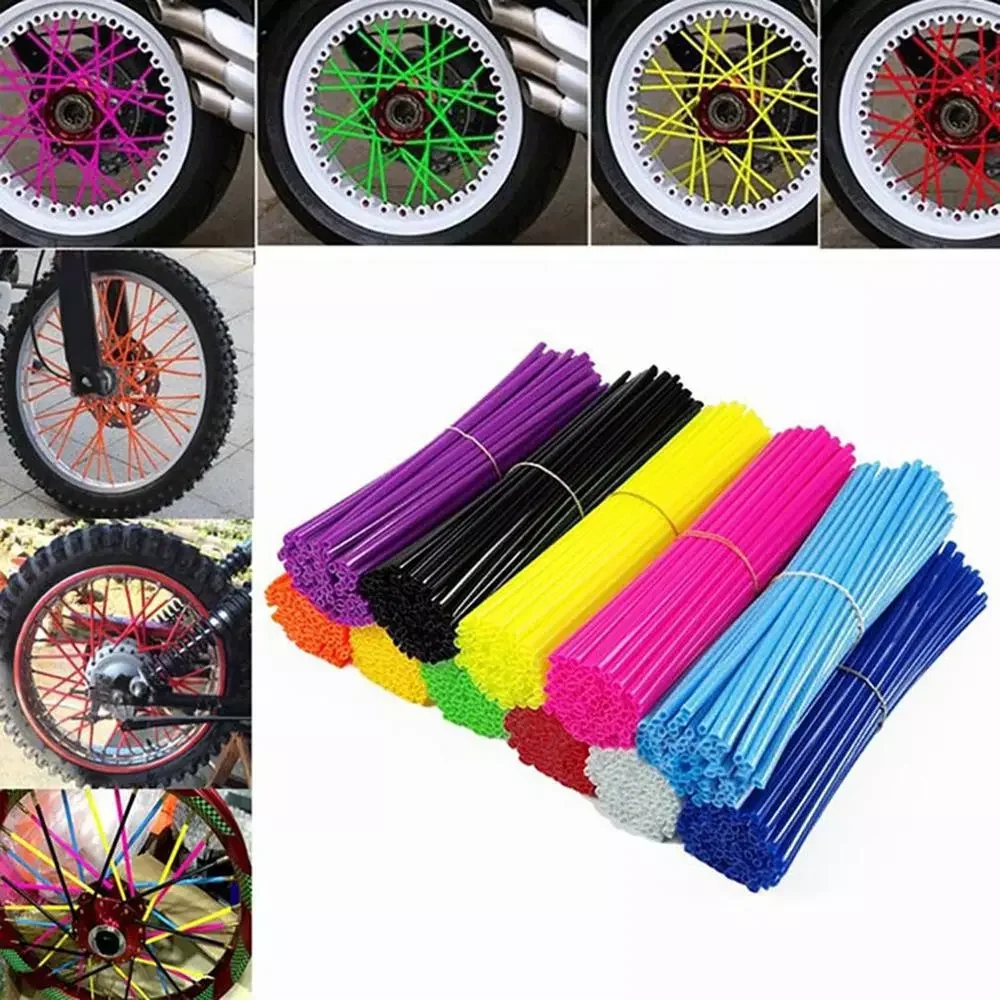 

36Pcs Bike Motorcycle Wheel Spoked Protector Skin Covers Pipe For Motocross Bicycle Bike Cool Accessories 9 Colors 24CM/17CM