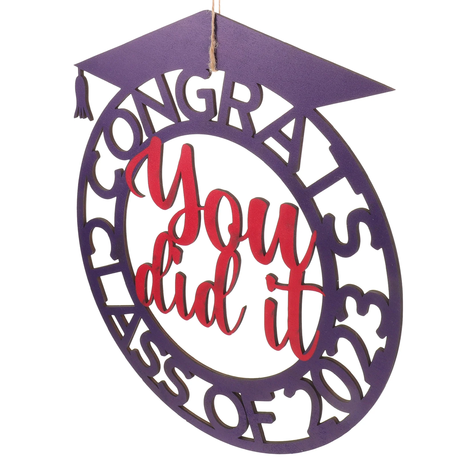 

Graduation Party Sign Wooden Door Hanging Pendant Supplies Wood Class Decor Board Welcome Decoration Ornament Decorations