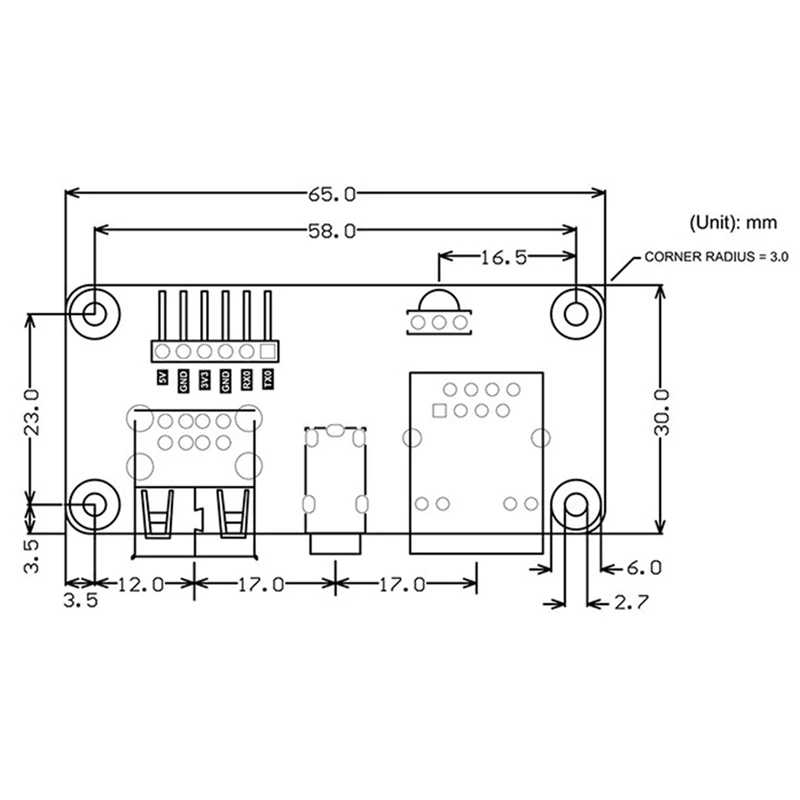 Для платы расширения Walnutpi Zerow порт Ethernet 100 м 2XUSB2.0 3 5 мм аудиовыход с акриловым