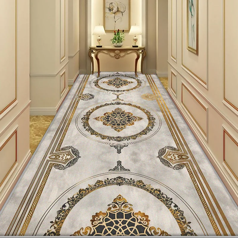 

Золотой длинный коридорный ковер из полиэстера