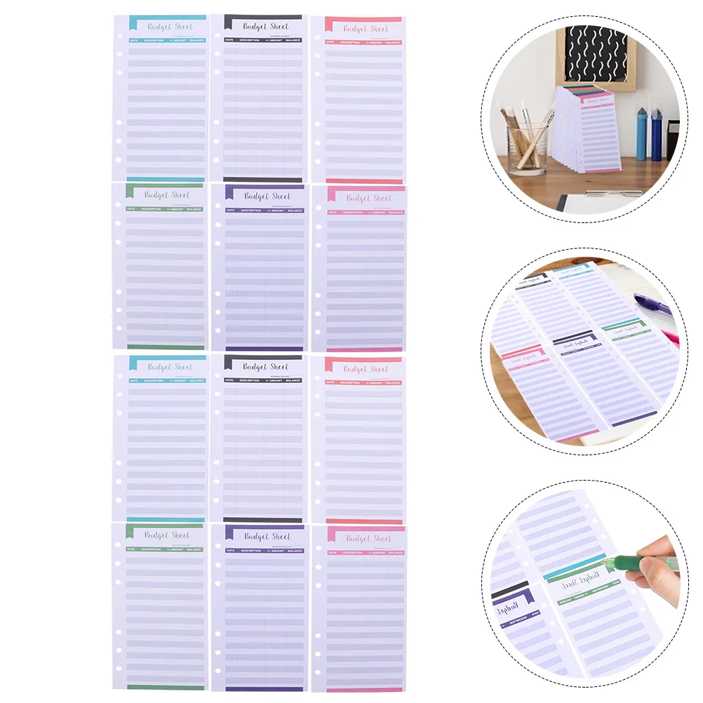 

24Pcs Convenient Budget Sheets Portable Budget Planners Daily Budget Papers Plan Supply