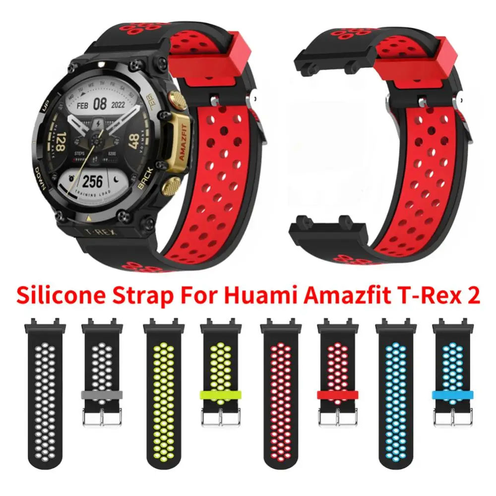 

Breathable Runnber Strap Softness Silicone Smartwatch Sport Band Replacement Watchband For Amazfit T Rex 2 Strap