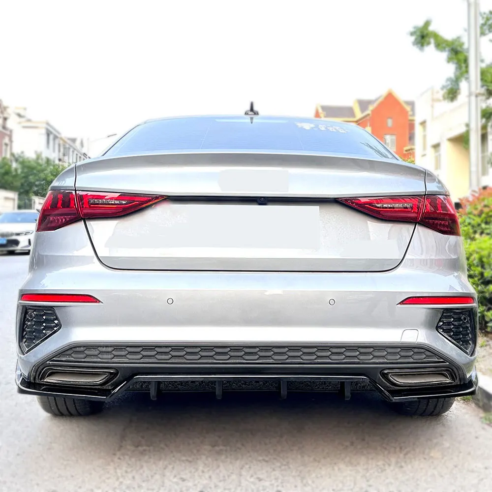 Для AUDI A3 8Y Sline Sedan задний бампер диффузор для губ Winglet Splitter Spoiler PP карбоновый вид