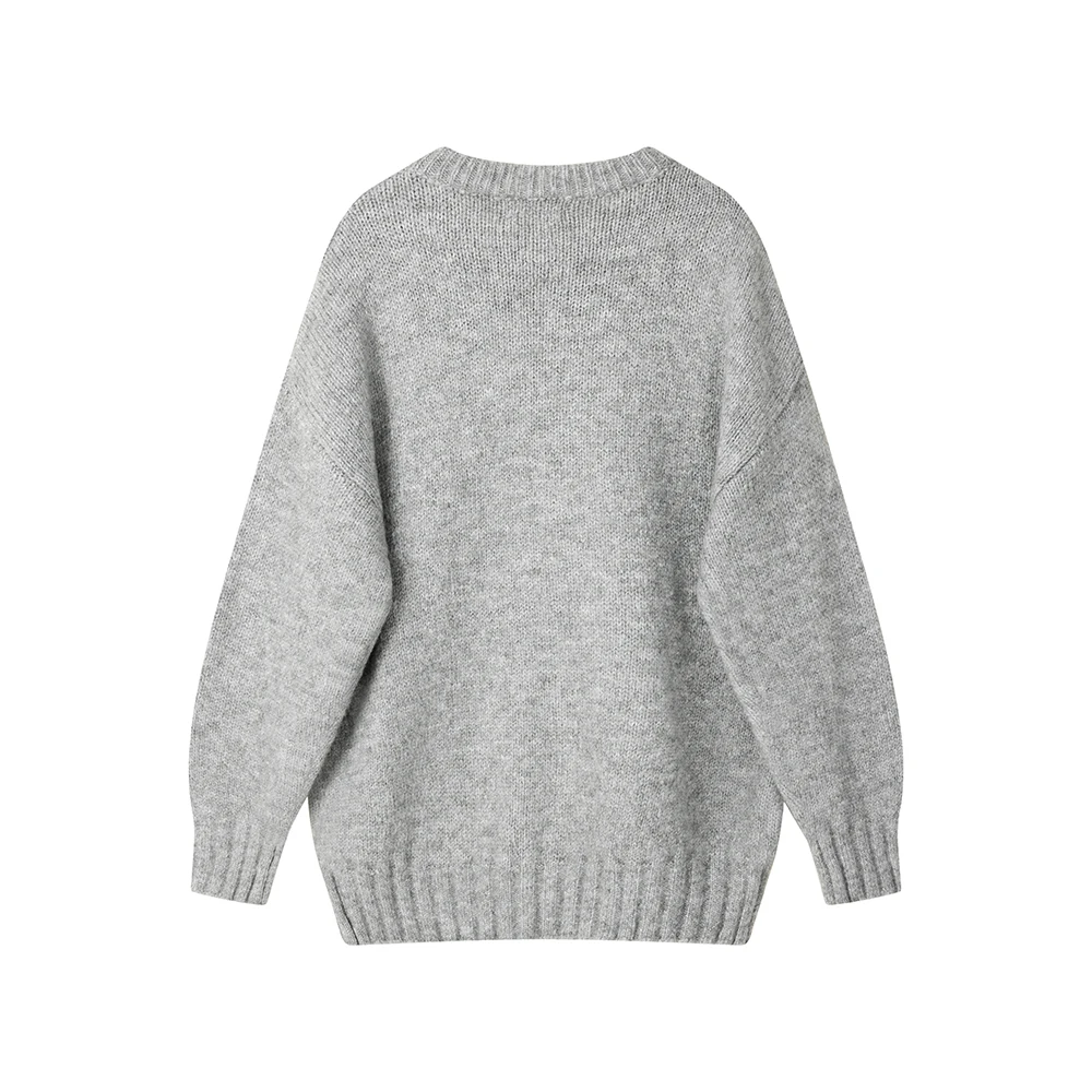 Xinmonlee корейская серия ретро шикарный вязаный свитер с мультяшным принтом