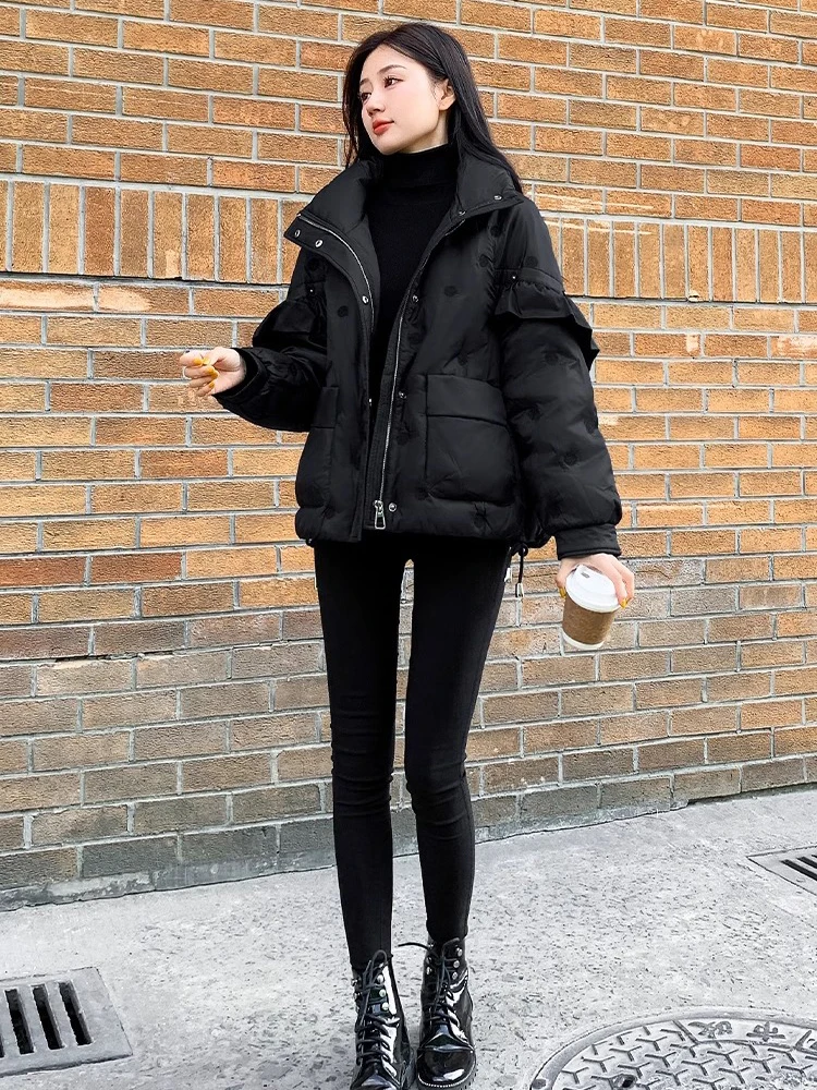 Короткий пуховик с воротником-стойкой Theory Harvey женская зима 2024 маленькая тонкая