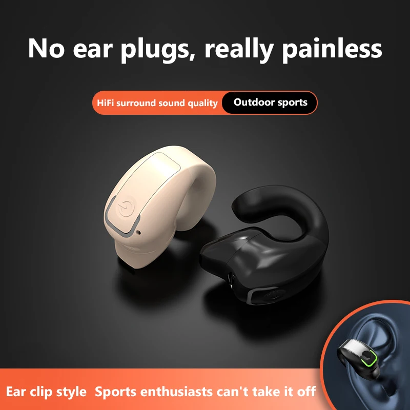 Фото Gd28 Bluetooth-наушники Bluetooth 5.3 с клипсой на ухе без вкладышей, дизайн с одним ухом, бизнес, спорт, фитнес, бег, зажим для ушей №3