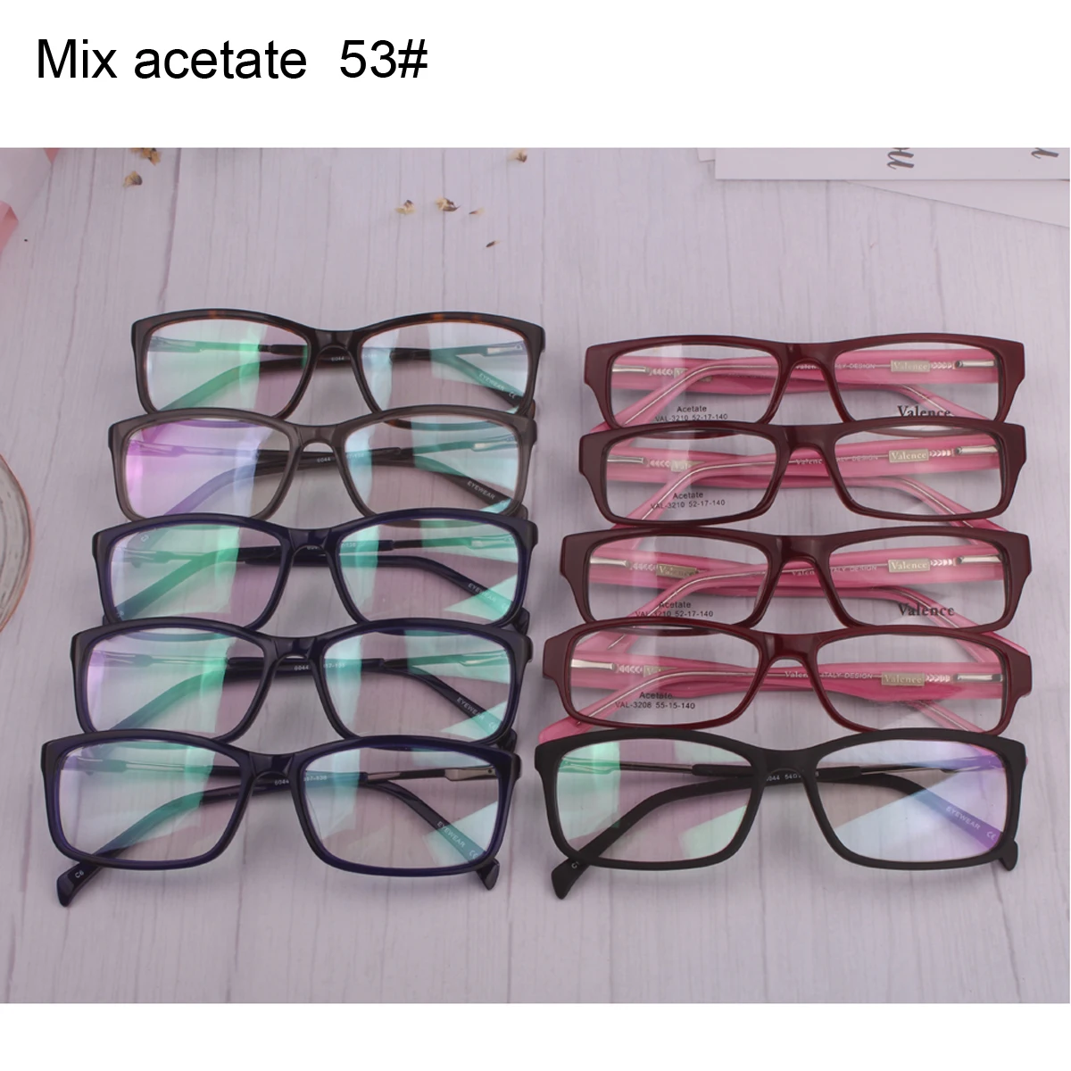 Mix wholesale acetate optical glasses women red black metal decoration on temples Rectangle Generous business man 안경테 lentes