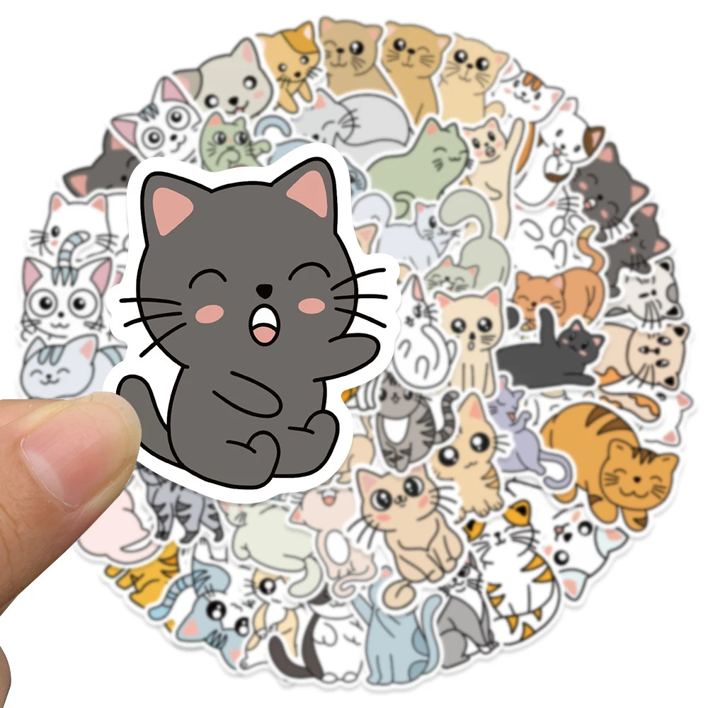 

10/30/60pcs Kawaii Animal Cat Cartoon Stickers Decoration Decal Laptop Scrapbook Phone Guitar Fridge Suitcase Cute Sticker Toys