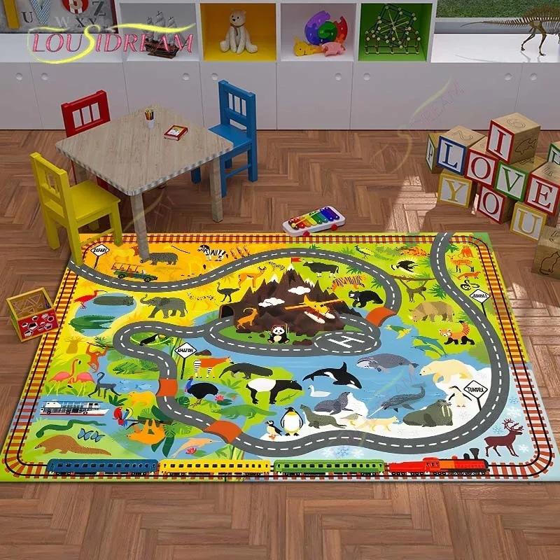 

Kids Play Rug Playmat with Educational Area Rug mat Carpet for Kids and Children Bedroom and Playroom Home Decoration