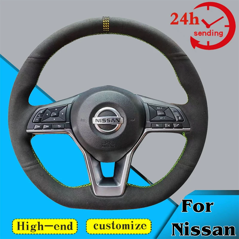 

Custom DIY Suede Car Steering Wheel Braid Cover 100% Fit For Nissan X-Trail Qashqai Rogue March Serena Micra Kicks Altima Teana