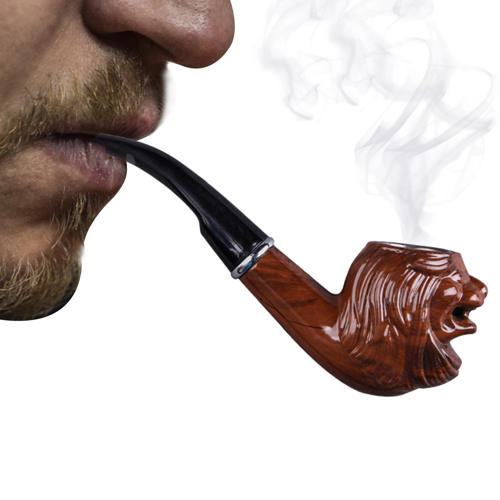 

Lion Bakelite Pipe Chimney Filter Long Smoking Pipes Herb Tobacco Pipe Cigar Grinder Smoke Mouthpiece