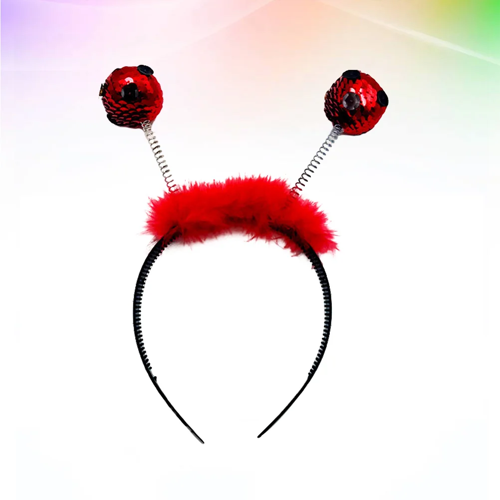 

1PC Spring Headband Paillette Ball Headband for Kids Children Red