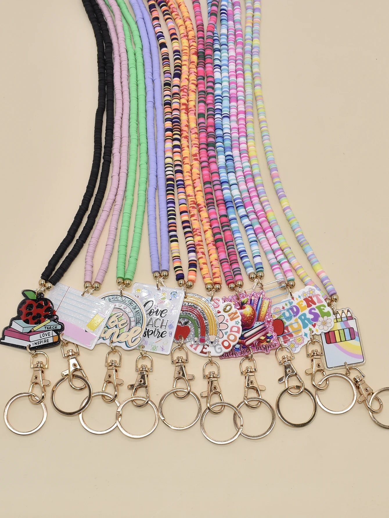 Б ​ Красочные бусины Heishi в стиле oho брелки-ремешки с подвеской виде яблока для