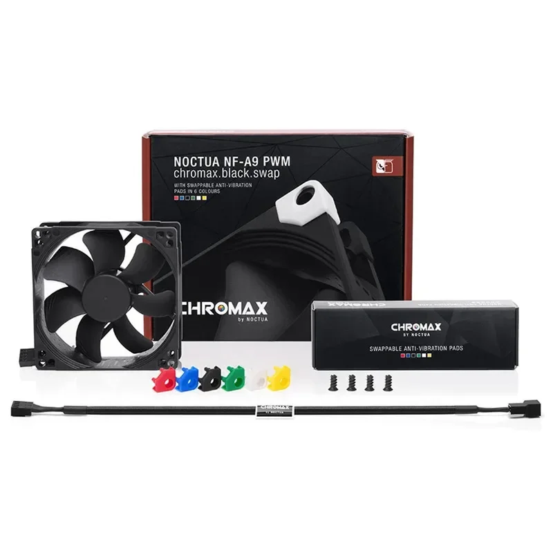 Noctua NF-A9 PWM chromax.black.swap 92 мм Вентилятор радиатора Тихий 92x92x25 мм Для корпуса компьютера Кулер для процессора Охлаждение (art.: 3920cf3a772de) - 3920cf3a772de
