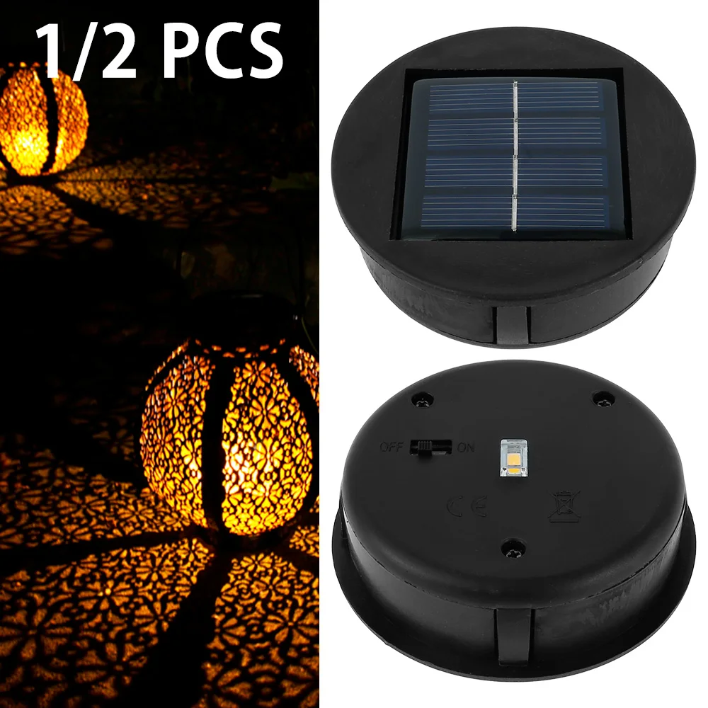 

1/2Pcs Solar Lights Replacement Top LED Solar Panel Lantern Lid Lights Lantern Light Replacement Outdoor Solar Light Replacement