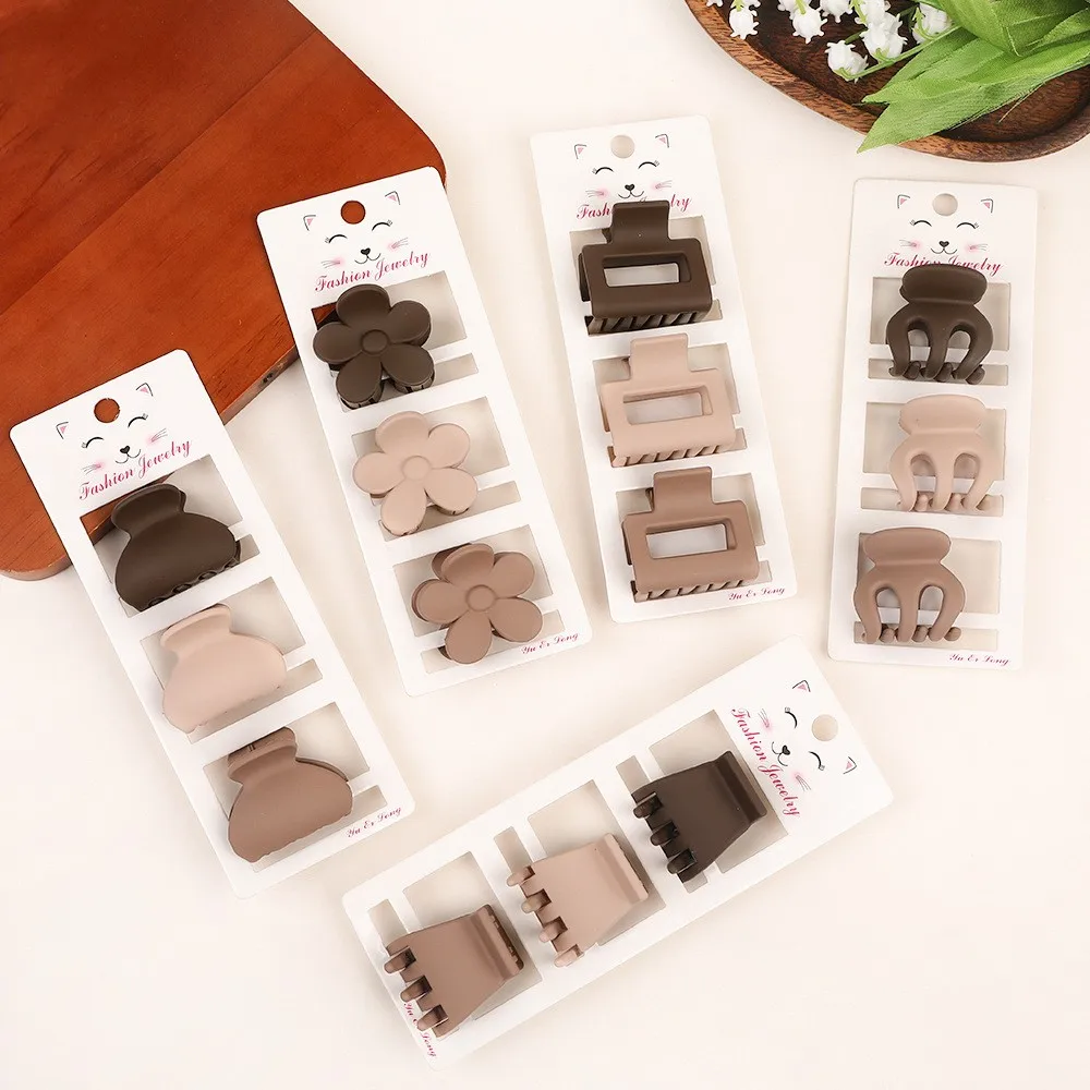 Three-piece Set Frosted Geometric  Hairpin Hair Clip Barrettes For Women Girl Hair Accessorie Headwear